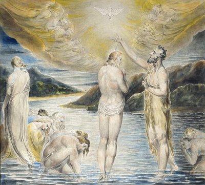 El Bautismo de Cristo, siglo XIX de William Blake